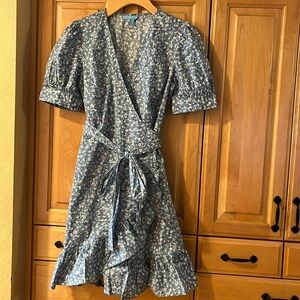 Draper James - blue floral wrap dress